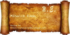 Mihalik Edda névjegykártya